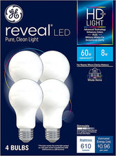 GE Industrial Solutions 46654 LED Bulb, General Purpose, A19 Lamp, E26 Lamp Base, Dimmable, Frosted, White Light